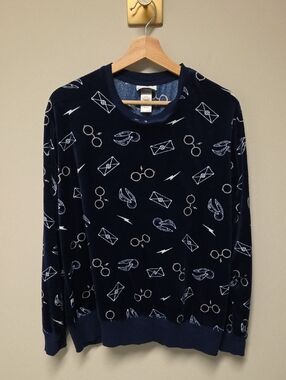Harry Potter Women's Sweatshirt / PJ Top, Velour, Size Large